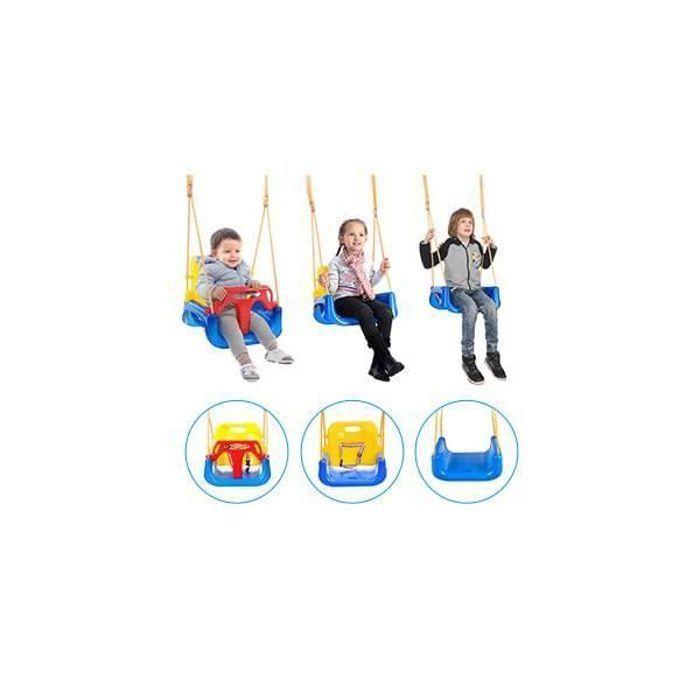 Balançoire 3 en 1 - AST - Siège Amovible - Anti Renversement - Pour Enfants 6 mois à 3 ans