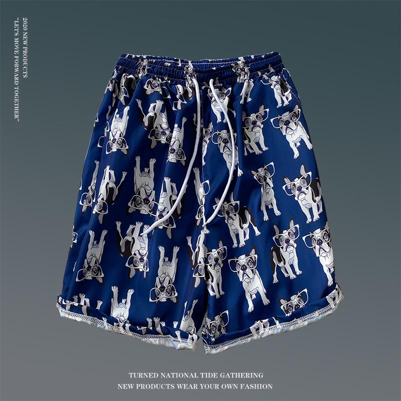 Men's Loose Plus Size Hawaiian Floral Beach Shorts - Quick-Dry, Trendy, Five-Point Design for Couples