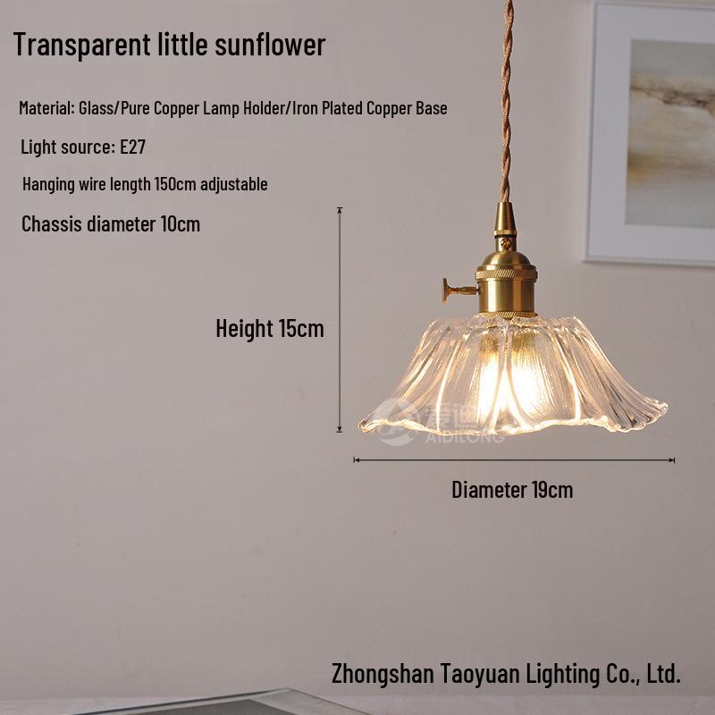 Nordic Retro Brass Glass Pendant Light - Ideal for Bar, Restaurant, Bedside, or Cafe.