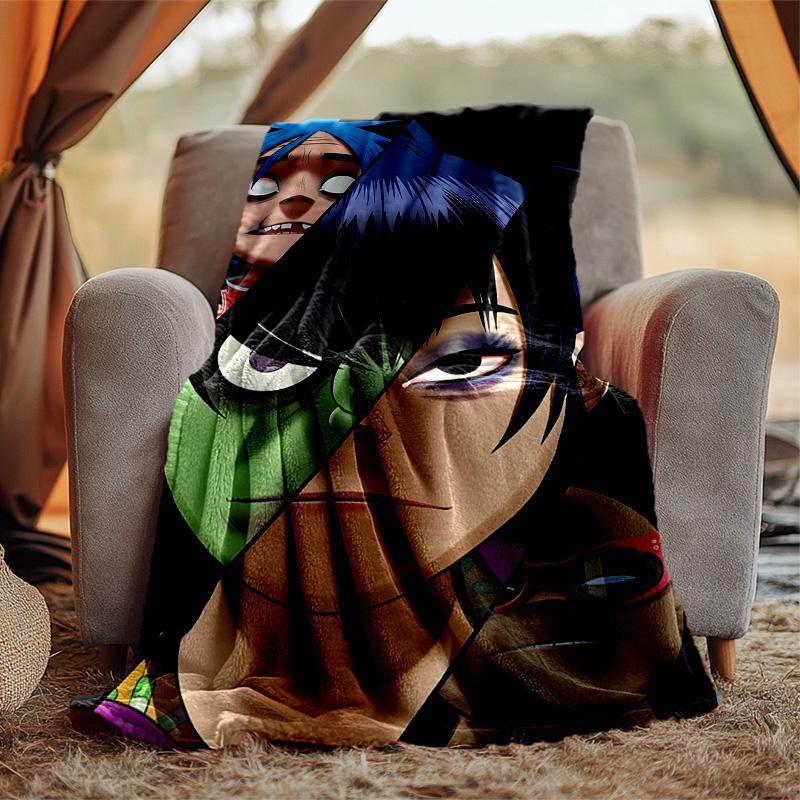Gorillaz Flannel Blanket Soft Warm All-Season Throw, Design for Camping, Car Travel, Hiking Sofa, Bed, Office Perfect Gift for Parties