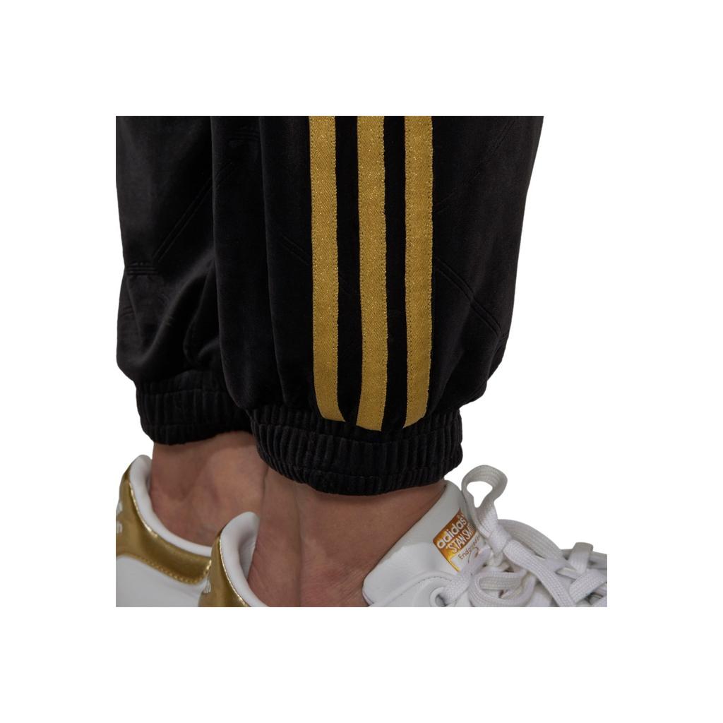 Adidas Originals Velour Embossed Logo Cuffed Retro Sports Knit Pants Women bottoms H18023