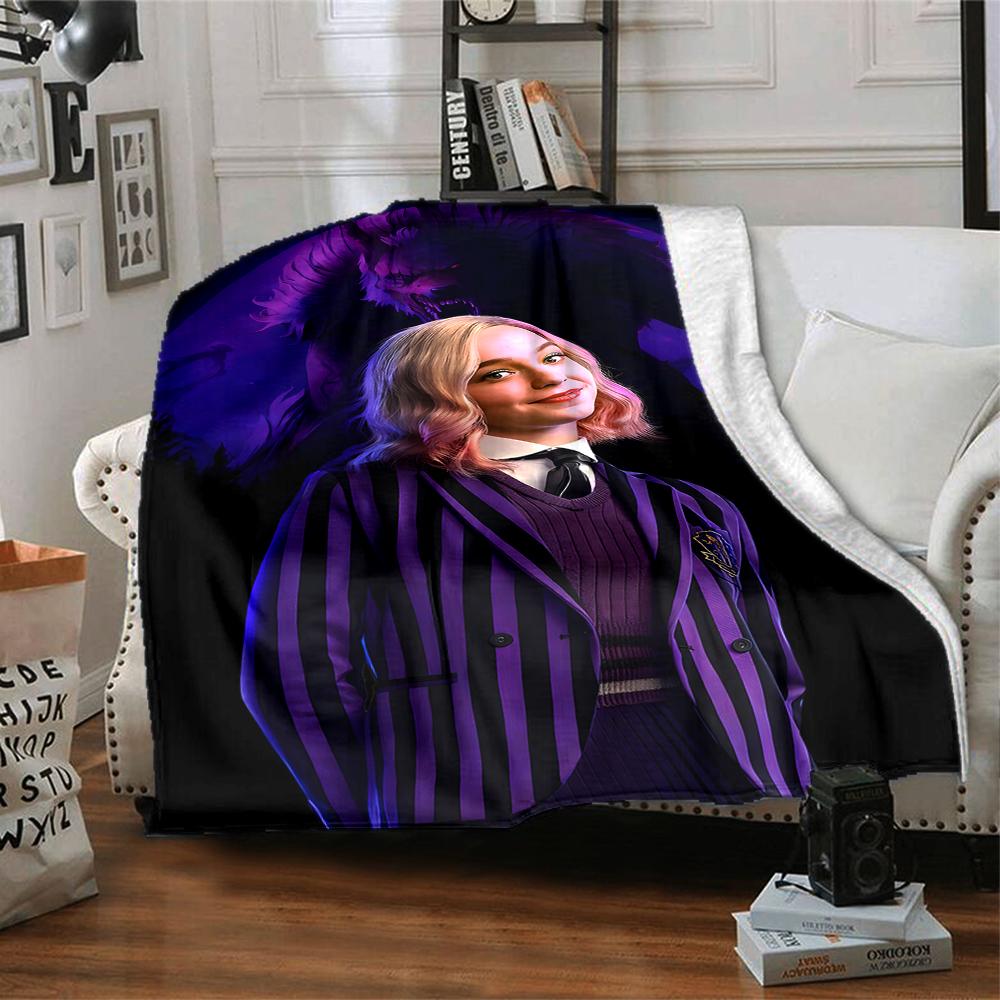 1pc Addams Family Wednesday Enid1 Blanket, Gift, for Men and Women, Soft Blanket, Good for Sofa Bed Couch Travel, Lightweight Flannel Blanket