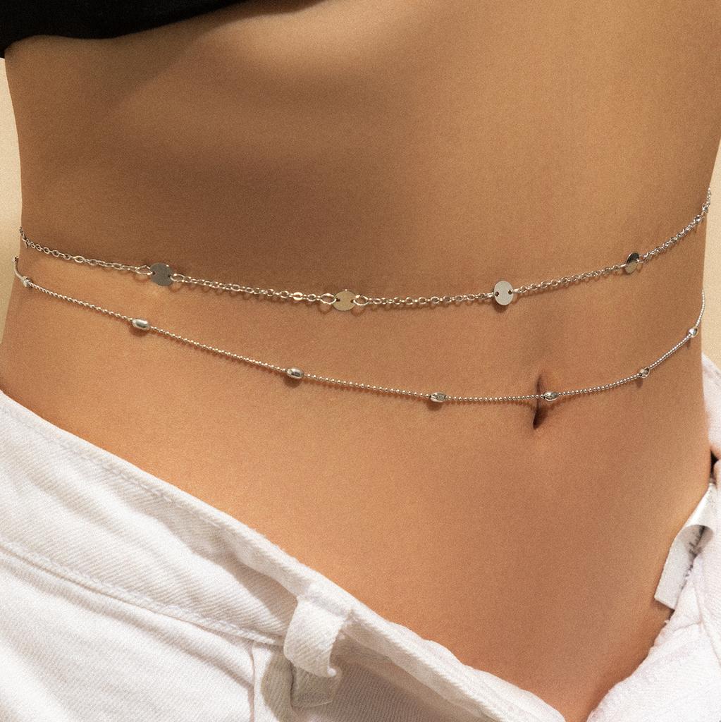 Ingemark Sexy Flat Snake Chain Waist Belly Belt for Women Summer Beach Bikinis Simple Body Chain Festival Zircon Accessories