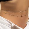 Ingemark Sexy Flat Snake Chain Waist Belly Belt for Women Summer Beach Bikinis Simple Body Chain Festival Zircon Accessories