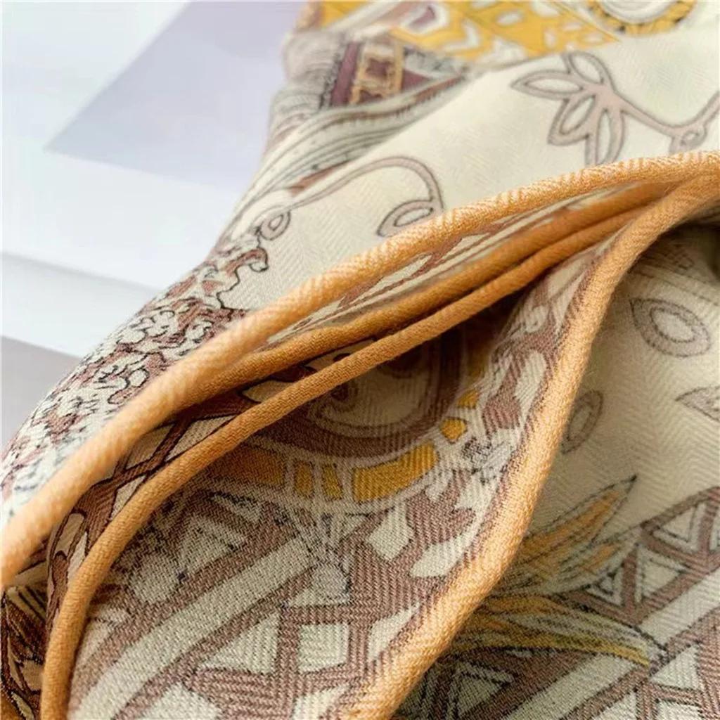 130 CM Silk Wool Scarf Women's Large Square Scarf Silk Scarf New Cashmere Versatile Shawl Thin