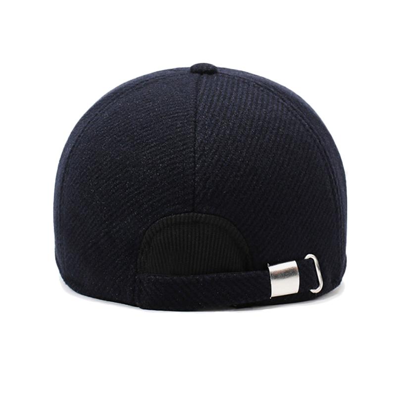 Men's Hat Autumn Winter Middle-Aged Thick Woolen Baseball Cap Windproof Ear Protection Cap for The Elderly Dad Cap