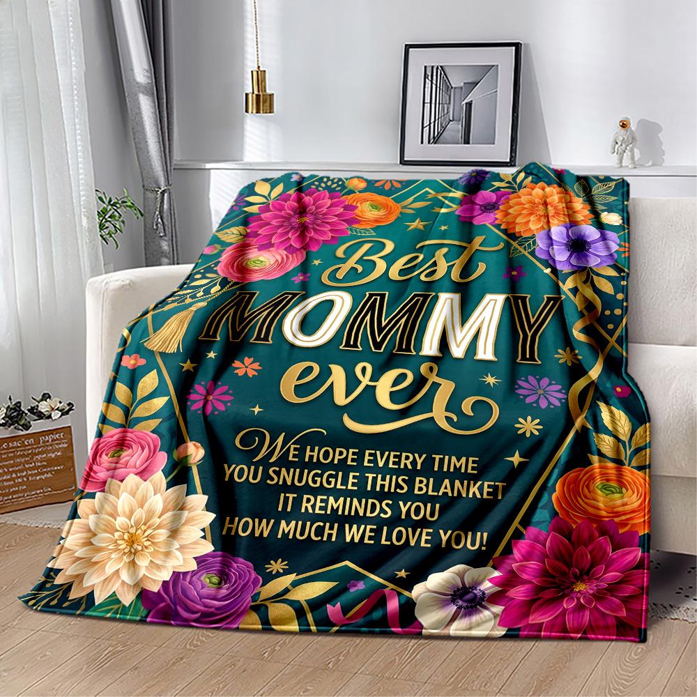 Floral Tribute Mom Blanket Durable Comfort Suitable for Chair Seaside Office Four Seasons Multipurpose Stylish Decor