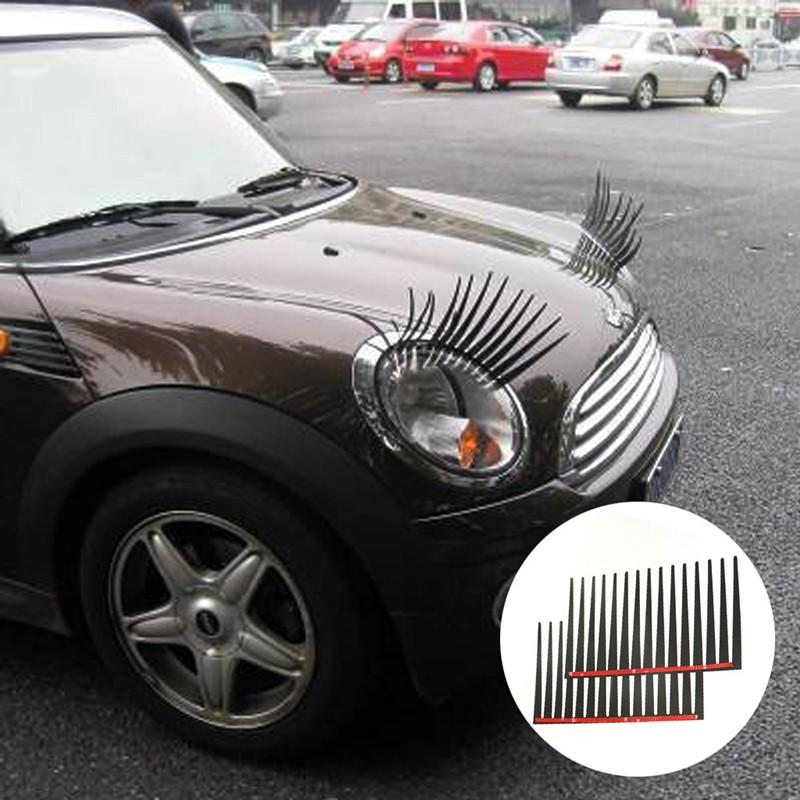 1pair Headlight Black Eyelash Sticker Car Eyelashes Car False Eyelashes Car Sticker Motorcycle Car Styling Automobiles