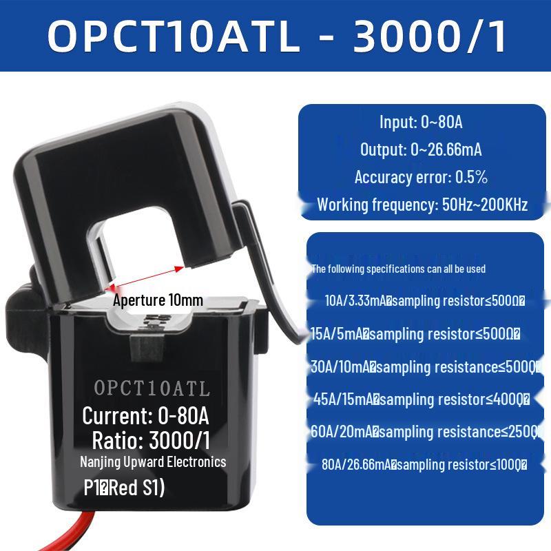 Small Open-Close Current Transformer: Open-Type, Compatible with 5A/2.5mA/5mA, 100A/20mA, 200A/333mV.