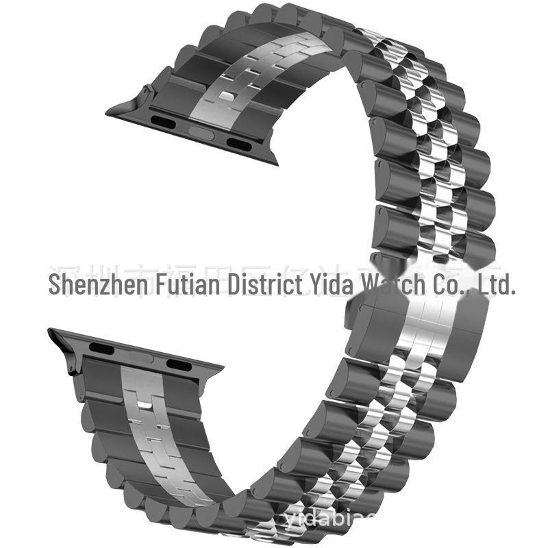 

Совместимый ремешок из нержавеющей стали для Apple Watch 8/7/6/5/Ultra 42/44/45/46/49mm чёрный/серебряный