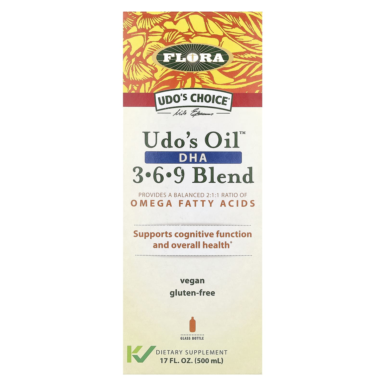 

Udo S Choice, Udo S Oil Dha 3-6-9 Blend, 500Ml(17Fl Oz)