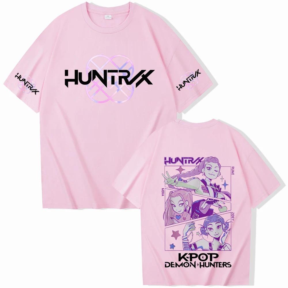 Trend Loose Tops Unisex Street Hip Hop Fashion Casual T-Shirt Anime K-Pop Demon Hunters Tees Harajuku O-neck Casual Shirt Gift