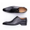 Fashion Luxury Shoes Genuine Leather Men Shoe For Office Dress Suits Oxford Metal Buckle Business Work Black Coffee Lace-up Handmade Man
