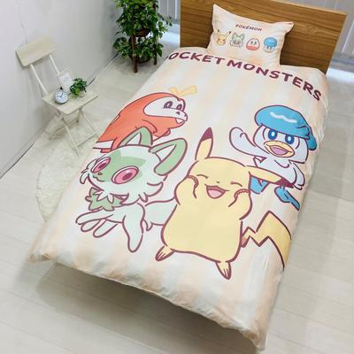 Morishita Duvet Cover Set Pokemon Pikachu 150x210cm Single Pokemon Character Goods Paldea Beige 4621400 (Duvet Cover/Pillowcase)