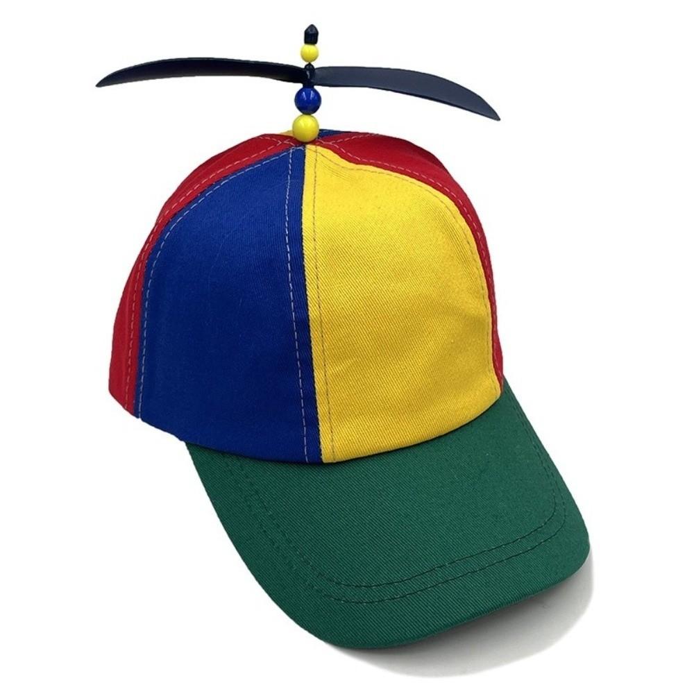 Detachable Bamboo Dragonfly Cap Cotton Colorful Helicopter Spiral Hat  Outdoor
