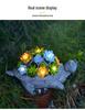 Solar-Powered Resin Succulent Turtle Garden Statue with LED Lights