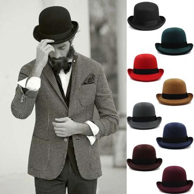 Nouveau Chapeau Magique d'Automne et d'Hiver pour Femmes Topper Laine Bord Large Chapeau Jazz Homme Danse de Rue Britannique Hiver Couleur Unie Feutre