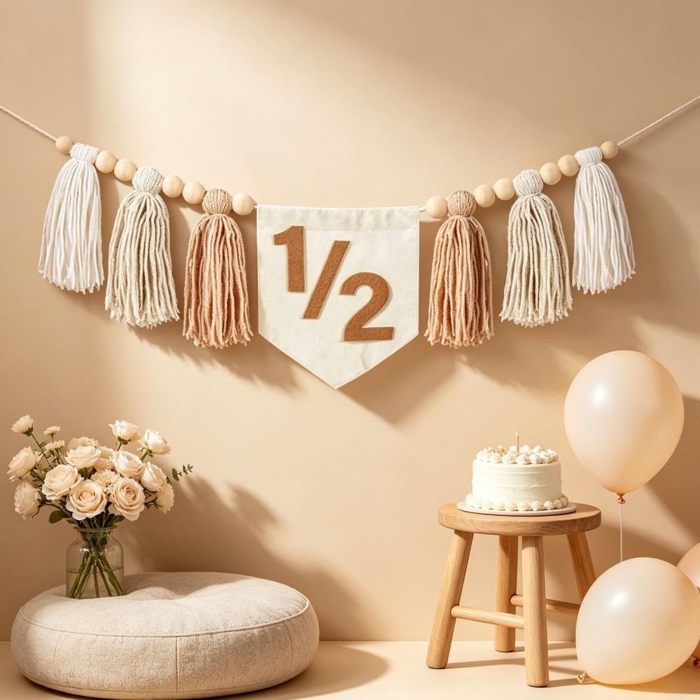 Boho-style Party Decorations 6 Month High Chair Banner High Quality Birthday Banner Photo Shoot