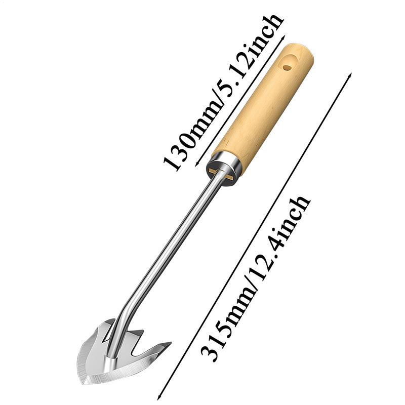 Stainless Steel Puller Tool Grass Removal Double-Edged Digging Gear Heavy-Duty Solution for Lawn Yard Backyard
