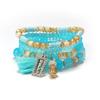 Bohemian Beaded Bracelet Set with Rectangular Tassel Pendant