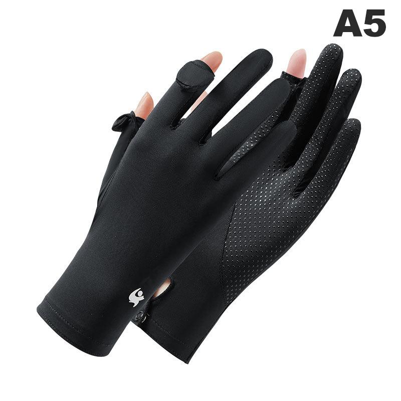 Summer  Sunscreen Gloves For Women Solid Color Uv Protection Ladies Gloves