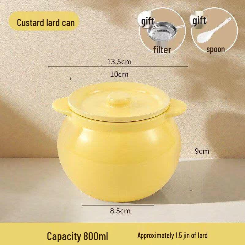 Ceramic Lard & Oil Storage Jar with Filter