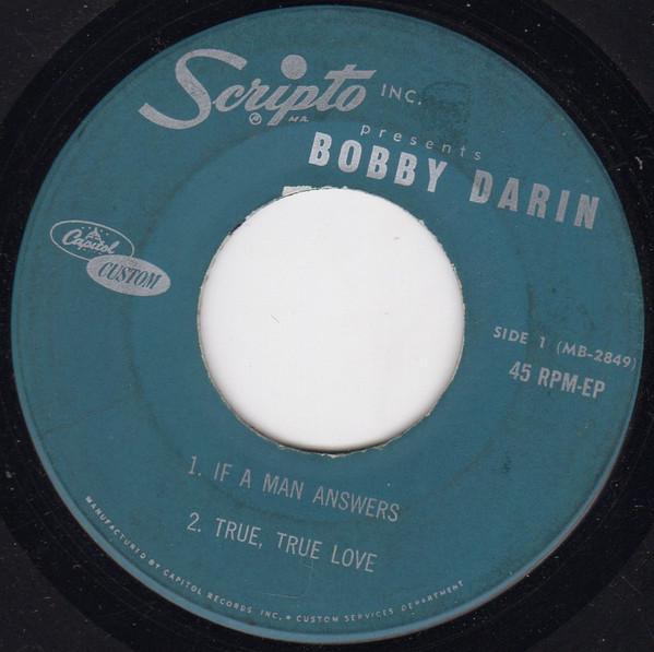 7inch Record BOBBY DARIN - Scripto Inc. presents Bobby Darin  NONE Capitol Custom, 1963 US Rock Used