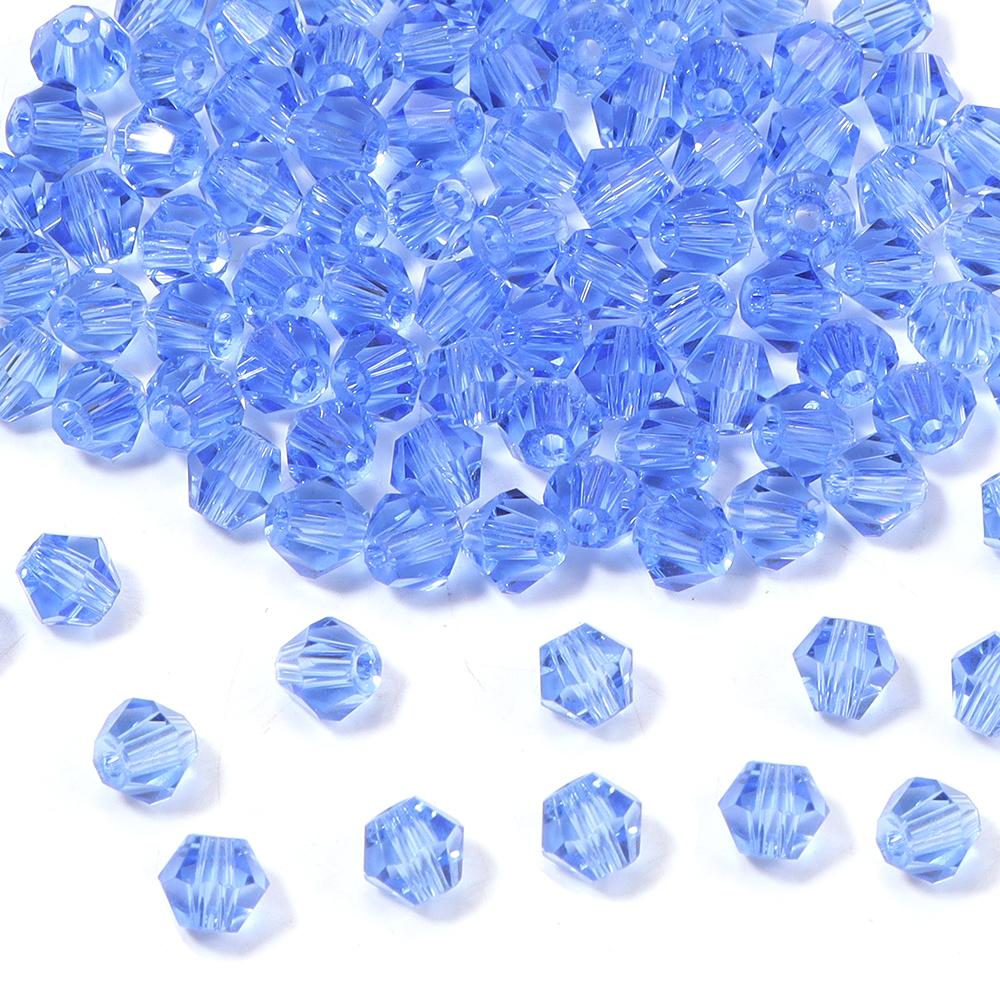 200pcs/lot 4mm Colorful Glass Crystal Beads Bicone Beads Loose Spacer Beads For Jewelry Making DIY Bracelet Necklace Accessories