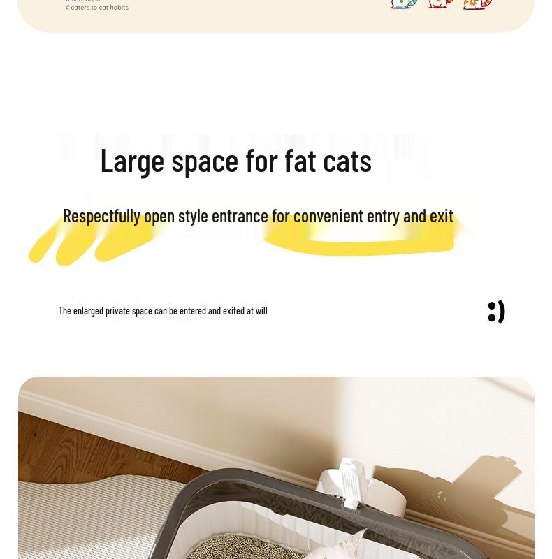 Extra Large Anti-Splash Cat Litter Box: Semi-Enclosed Tray for Large Cats and Kittens