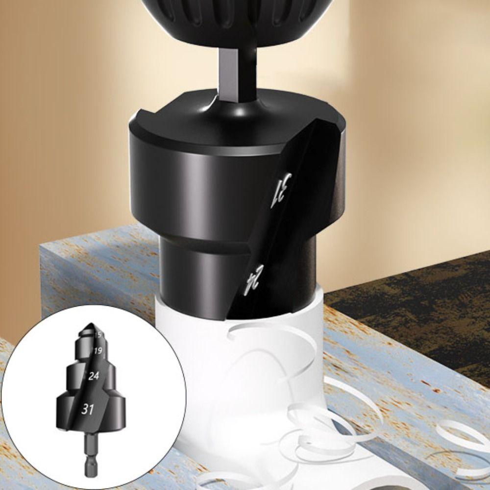 

Spiral Water Pipe Expansion Drill Bit Hex Shank Hole Opener PPR Lifting Stepped Drill Bit PVC