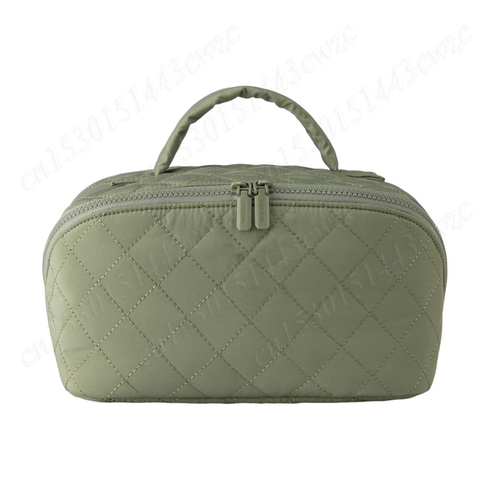 Cotton Travel Makeup Bag with 5 Dedicated Pockets Cosmetic Organizer Cosmetic Bag for Women Toiletries Accessories Brushes