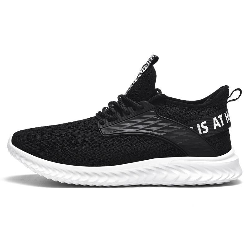 Men's Shoes plus Size Summer Flying Woven Hollow Breathable Sports Casual Shoes Men's Lightweight Trendy Running Men's Shoes