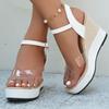 Wedge Heel Sandals Summer One-strap Versatile Shoes Casual Thick-soled High-heeled Sandals