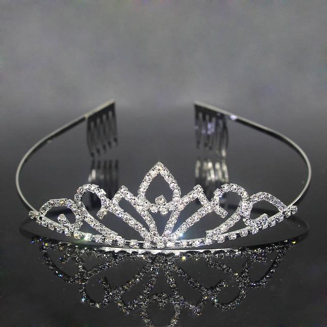 Prinzessin Kid Kristall Tiaras Kamm Haar Schmuck Strass Stirnband Braut Krone Hochzeit Party Zubehör