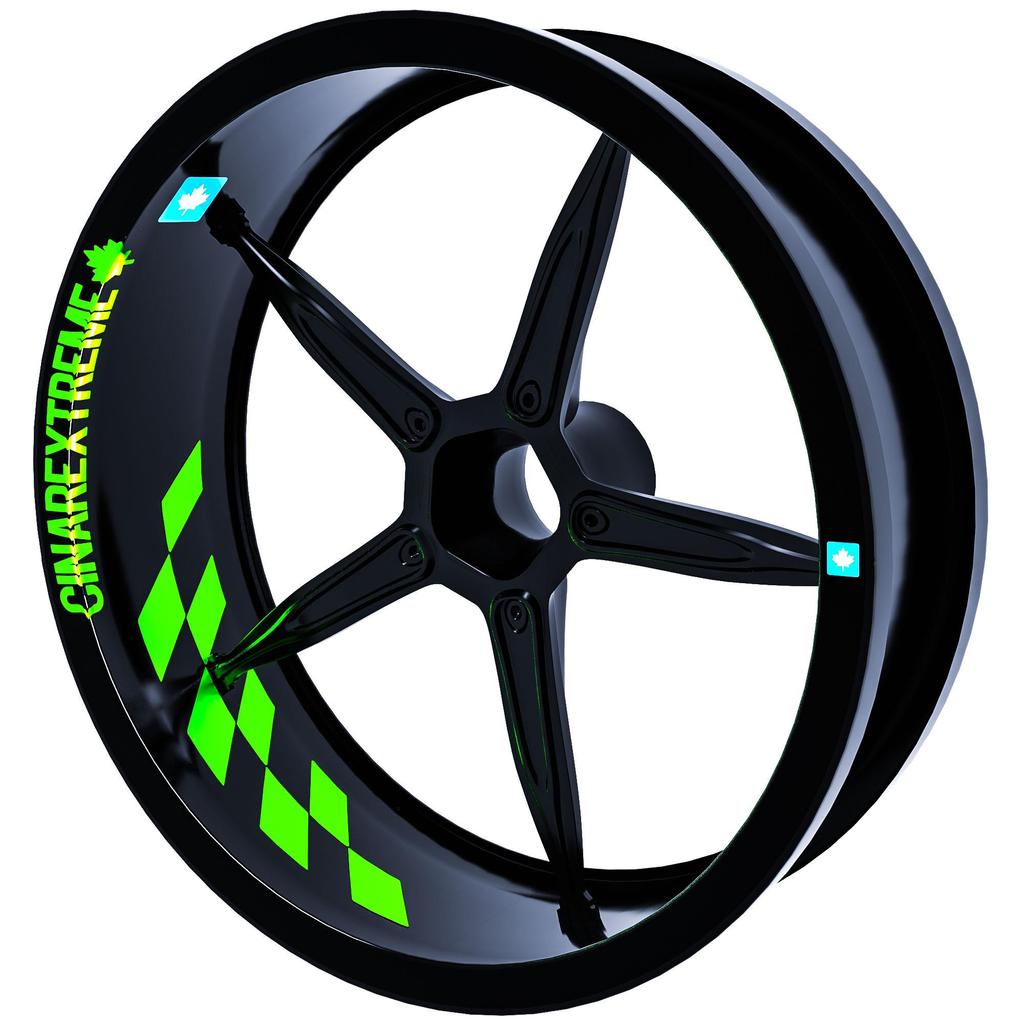 Acheter Gp Flag Checkered Design Fluorescent Green Inner Rim Tape Wheel ...