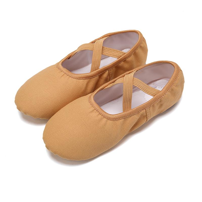 Children Girls Adults Ballet Flat Bottomed Dance Shoe Breath Canvas Soft Soled Practice Dance Shoes