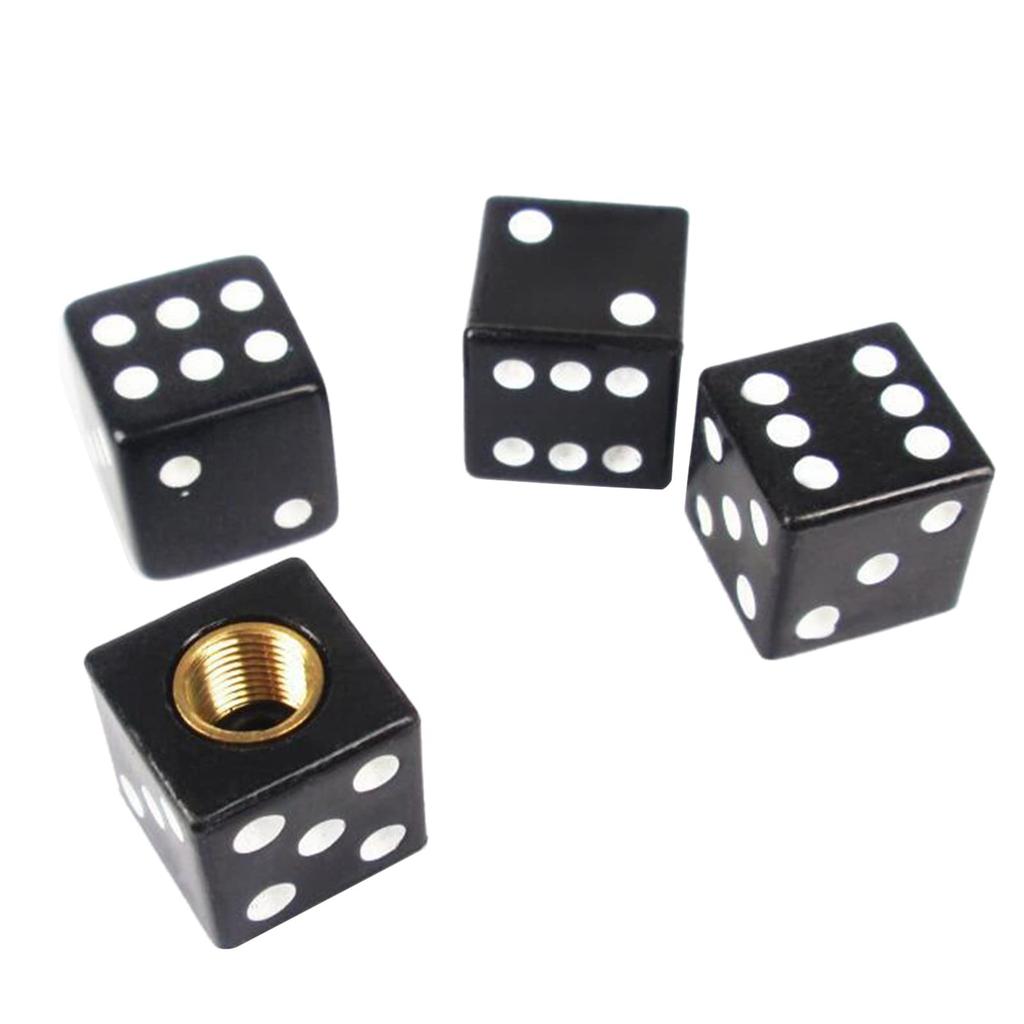4pcs Dice Car Tire Valve Stem Cap Creative - Dice