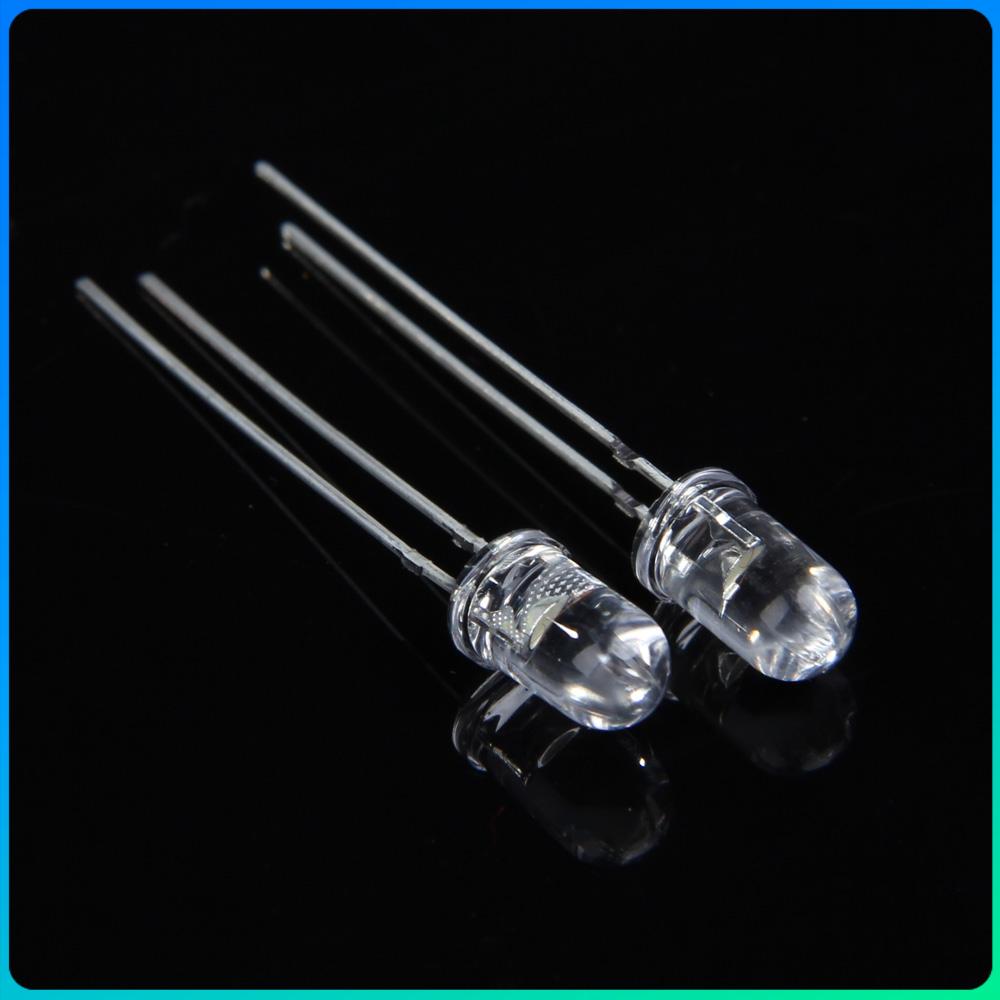 100Pcs 5mm LED Light Lamp Through Hole 15000MCD Emitting Diodes Ultra-Bright Electronic Components Lighting Kit