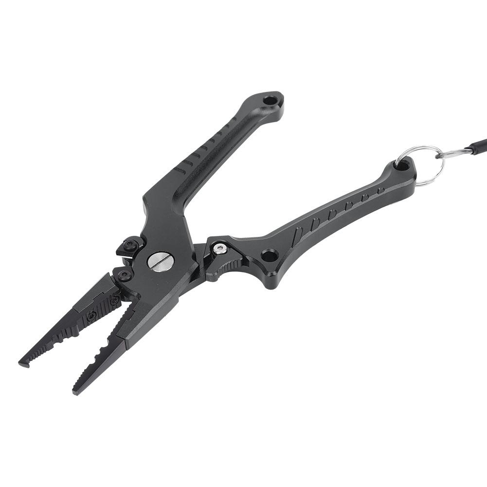 Outdoor Aluminum Alloy Lure Self Locking Fishing Pliers Fish Controller Tong Setblack