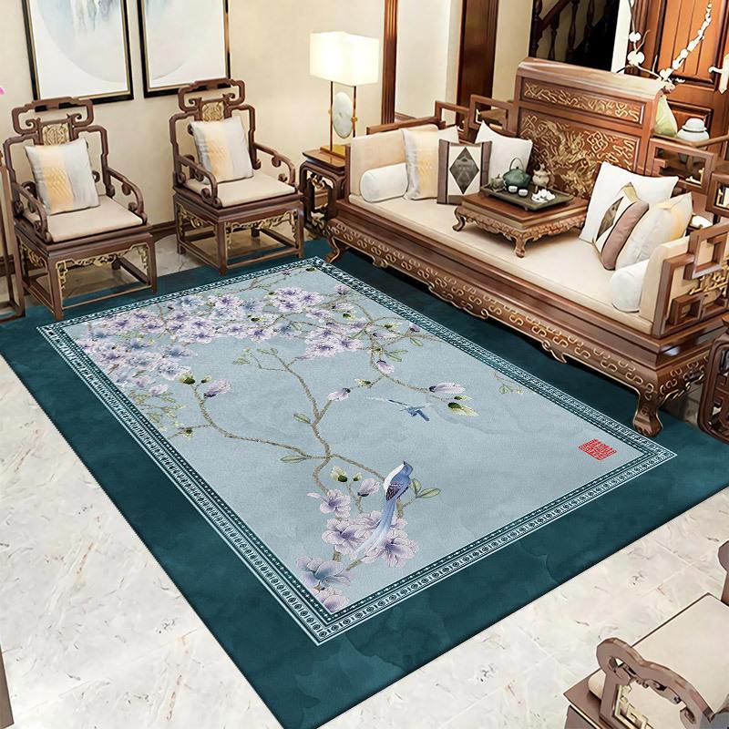 New Chinese Style Carpet Living Room Floor Mat Coffee Table Sofa Bedroom Bedside Carpet Large Area Carpet