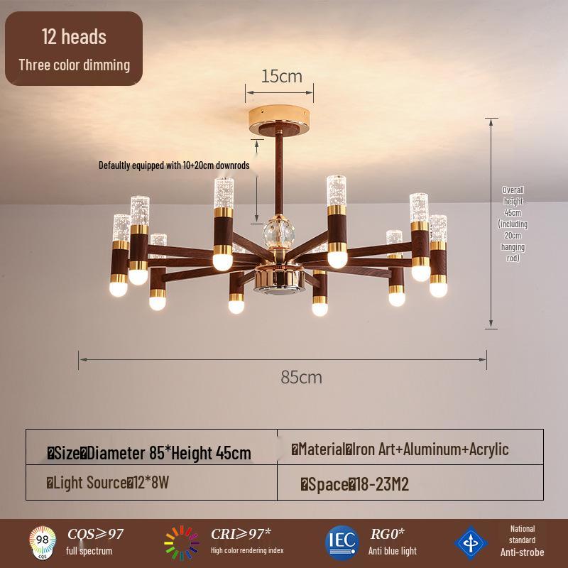 French Retro Branch Chandelier: Chinese Style Living Room & Hall Main Light for High-End, Horizontal Zhongshan Home Decor.