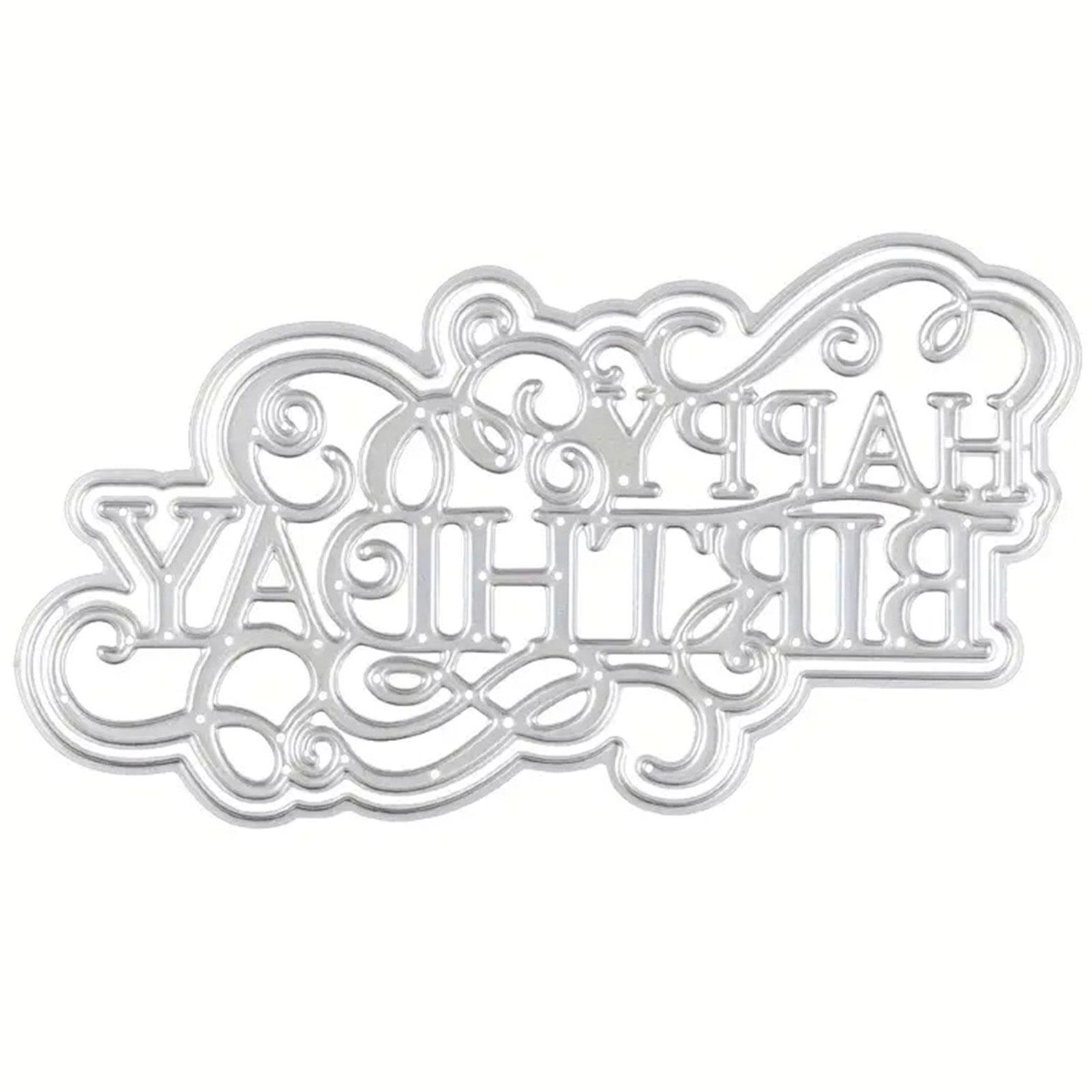 

Вырубные штампы «С Днем Рождения» из углеродистой стали для тиснения, скрапбукинга, тиснения, упаковки для изготовления открыток в стиле скрапбукинга