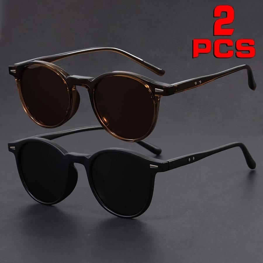 2 Pairs of Neutral Fashion Classic Glasses Essential for Street Pography and Parties