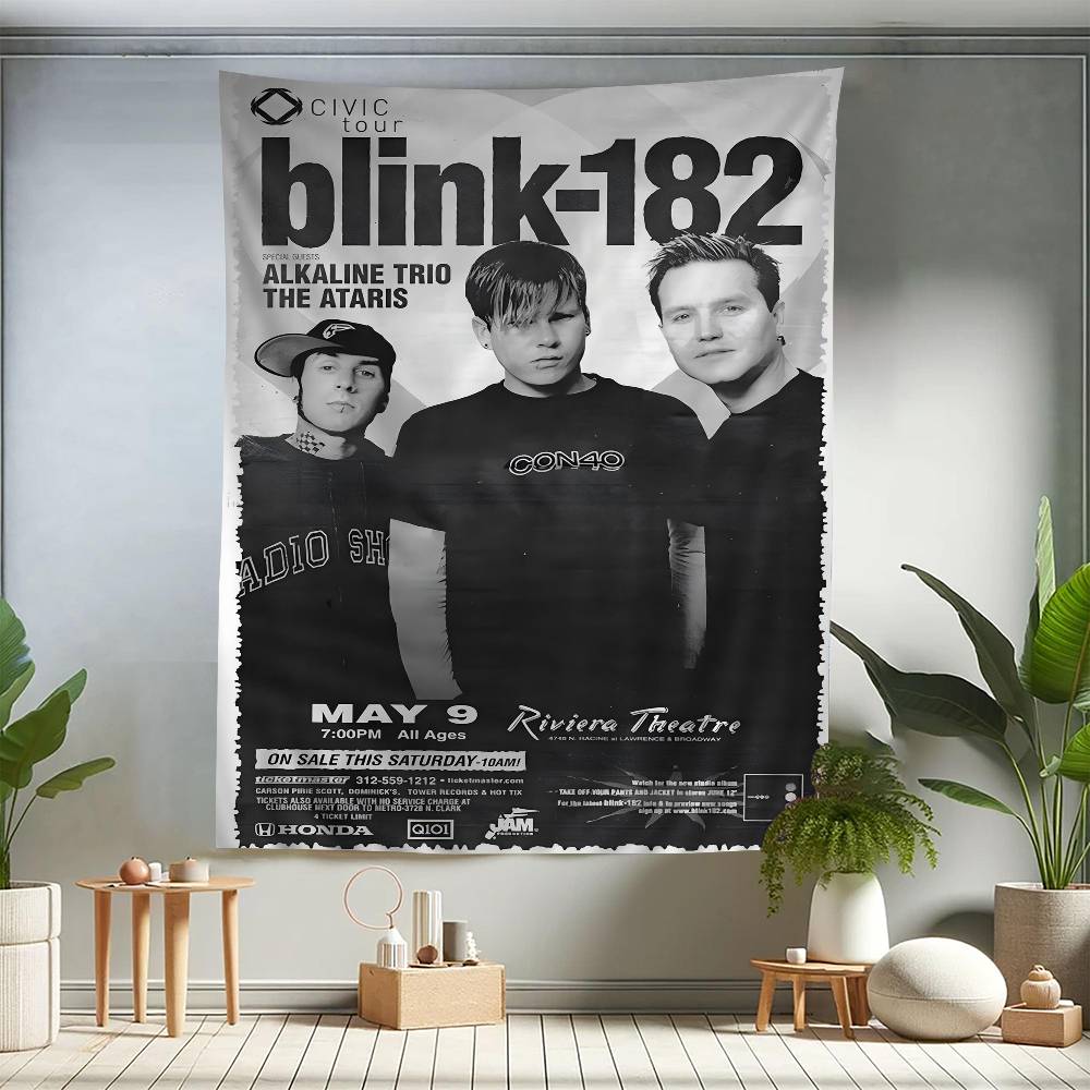 BBlink 182 Rock Band DIY Wall Tapestry Hanging Tarot Hippie Wall Rugs Dorm INS Home Decor