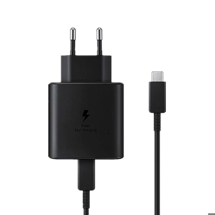 Chargeur Rapide USB-C 25W - E.F.CONNECTION - Noir - Câble 1m et 1.8m - Compatible Samsung Galaxy S25