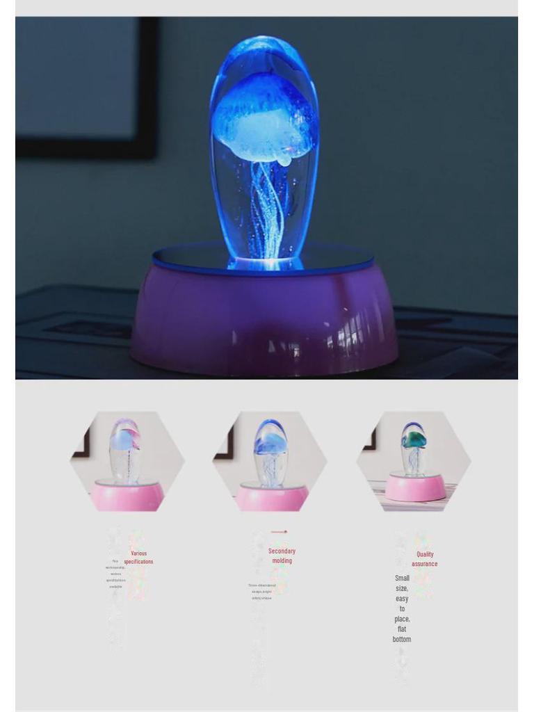 Zibo Szkło Meduza Ocean Kula Kryształowa Lampka Nocna Ornament