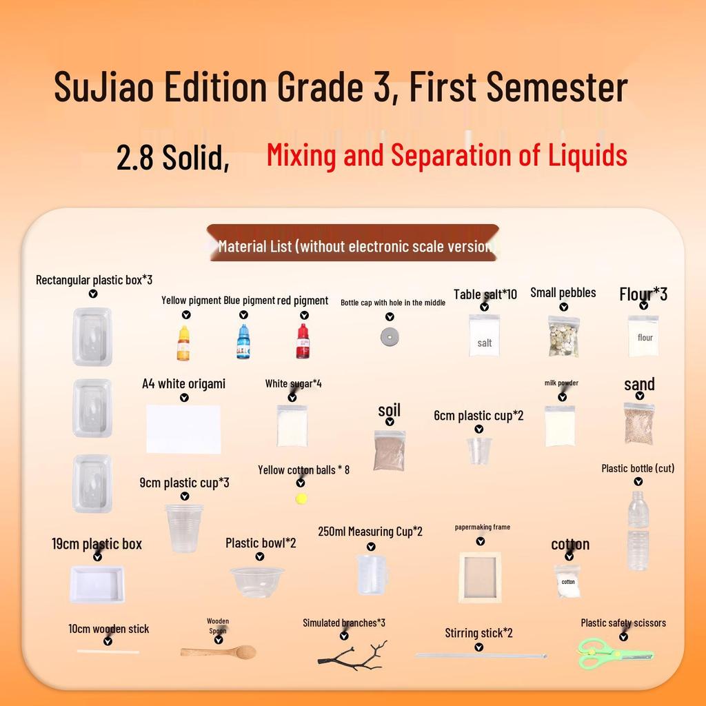 Grade 3 Science Experiment Kit: Mixing and Separating Solids and Liquids