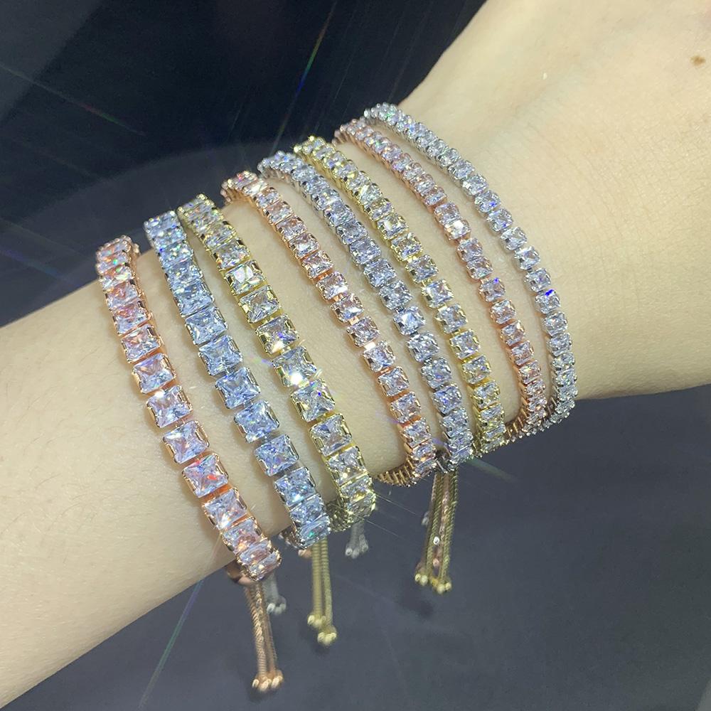 Adjustable Various Size Tennis Bracelet For Women Geometric Clear Zircon Wedding Party Jewellry Items DZH007