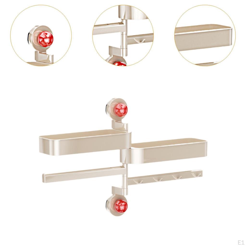 Spice Rack Organizer Shelf 4 Hooks,Seasoning Holder,Multi Use,Hanging Utensil Holder,Wall