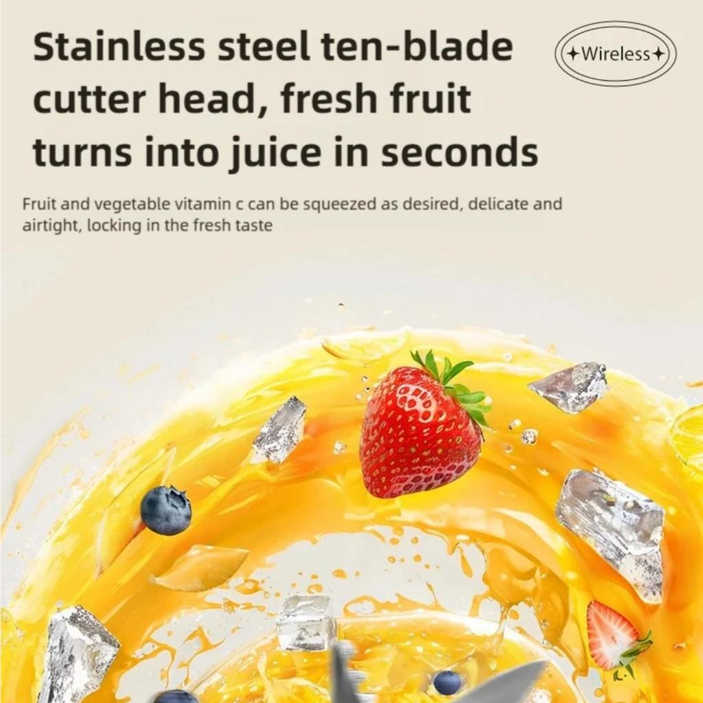 HOMZY New Home Blender 10 Blades 3000mAH Multifunctional Juicer Ice Crusher Juice Extractor High Juice Rate Kitchen Tools